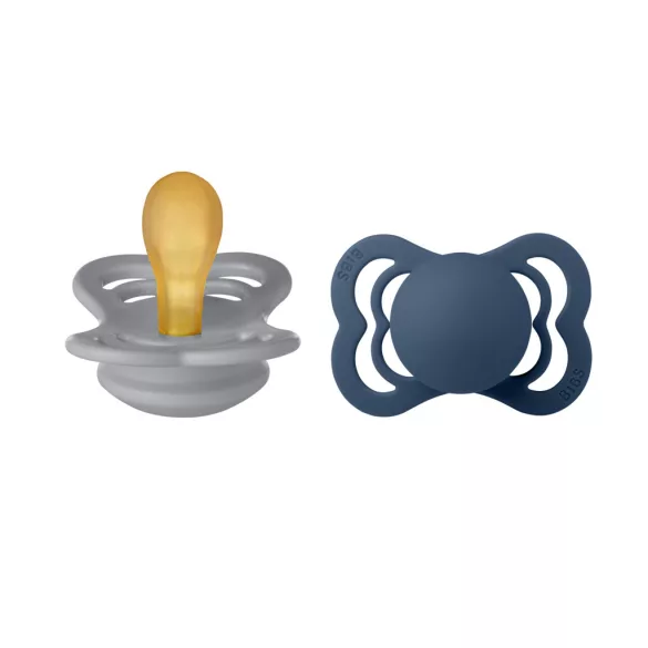 BIBS Supreme cumi 2-es szett, (Delfin/Acélkék), 0-6 hó