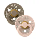 BIBS X Liberty Colour cumlíky z prírodného kaučuku 2ks - veľkosť 1 - Blush/Dark Oak