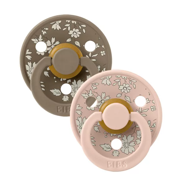 BIBS X Liberty Colour cumlíky z prírodného kaučuku 2ks - veľkosť 1 - Blush/Dark Oak