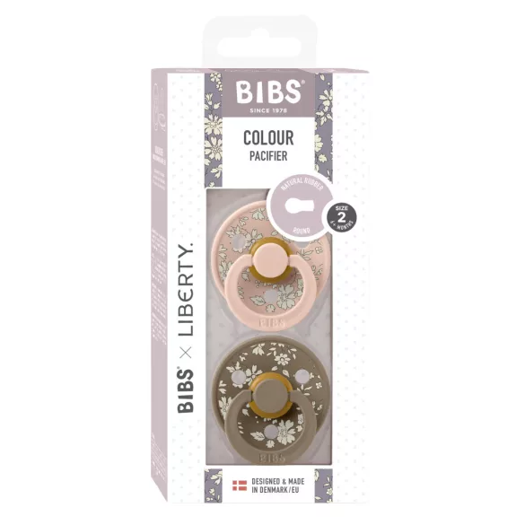 BIBS X Liberty Colour cumlíky z prírodného kaučuku 2ks - veľkosť 2 - Blush/Dark Oak