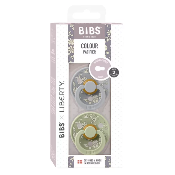 BIBS X Liberty Colour cumlíky z prírodného kaučuku 2ks - veľkosť 2 - Cloud / Sage