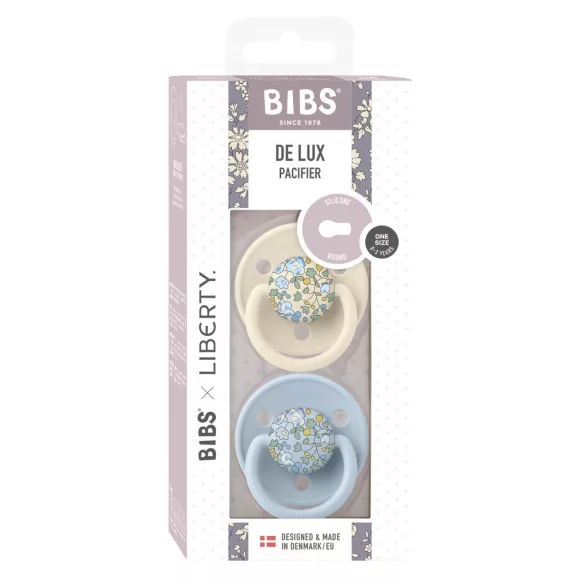 BIBS X Liberty De Lux cumlíky zo silikónu 2ks - Ivory / Baby Blue