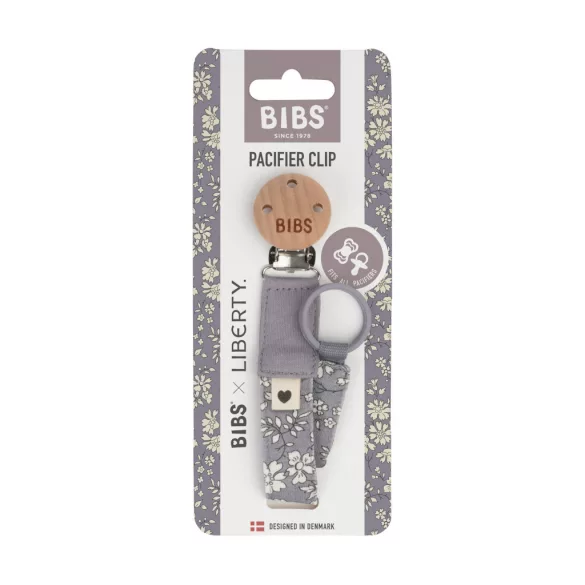 BIBS X Liberty  klip na cumlík - Fossil Grey