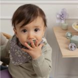 BIBS X Liberty slintáčik z BIO bavlny - Fossil Grey