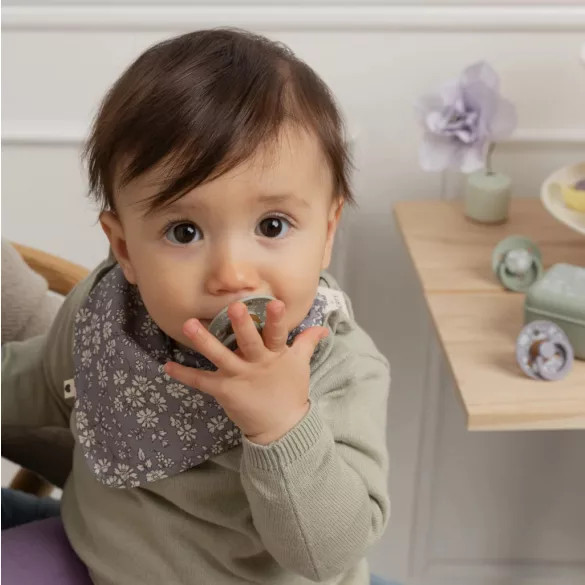 BIBS X Liberty slintáčik z BIO bavlny - Fossil Grey