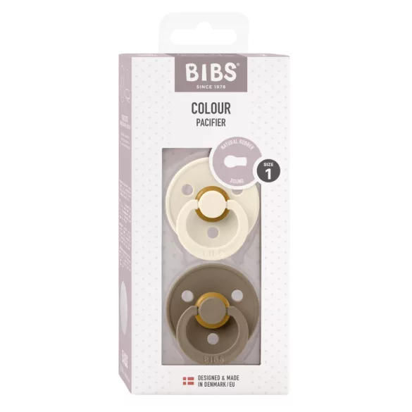BIBS Colour 2-es szett, (Krémfehér/Tölgy), 0-6 hó