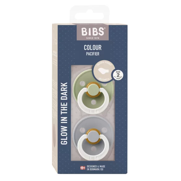 BIBS Colour 2-es szett, anatómiai cumifej, (Esti zsálya/Esti delfin), 6-36 hó