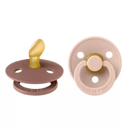   BIBS Colour 2-es szett, anatómiai cumifej, (Mackó/Púderrózsaszín), 0-6 hó