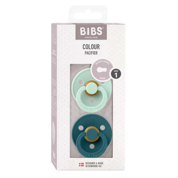 BIBS Colour 2-es szett, (Halványmenta/Erdei tó), 0-6 hó