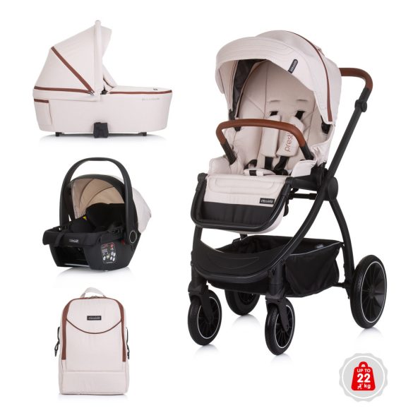 Chipolino Prestige 3v1 multifunkčný kočík - Biscotta