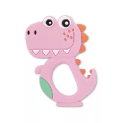 Baby Care szilikon rágóka - Dino Lucky Pink