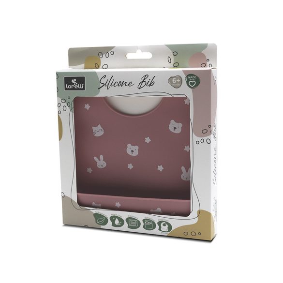 Lorelli silikónový podbradník - deep pink