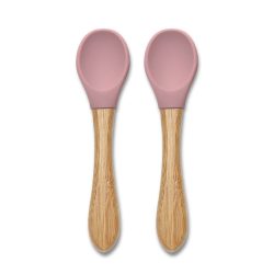 Lorelli silikónovo-bambusové lyžičky 2 ks - deep pink