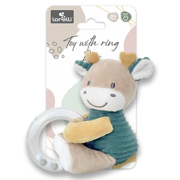 Lorelli Toys plyšová hračka s krúžkom - Blue Deer