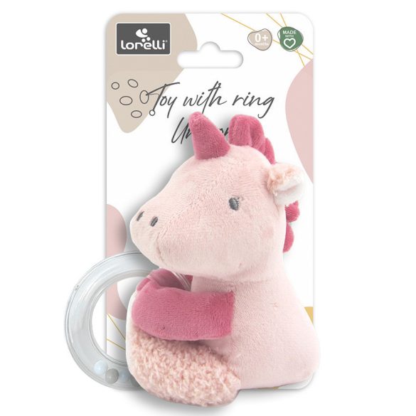 Lorelli Toys plyšová hračka s krúžkom - Pink Unicorn