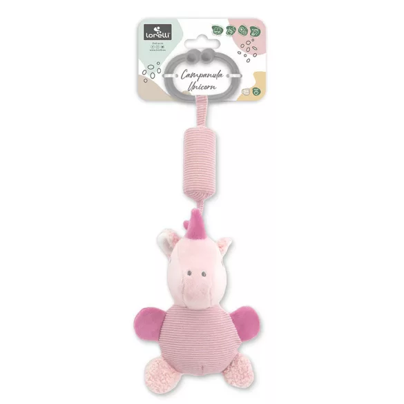 Lorelli Toys Campanula plyšová hračka v tvare kočíka – Ružový jednorožec