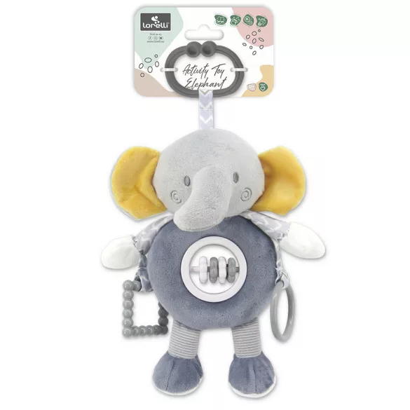Lorelli Toys plyšová hrkálka – sivý slon