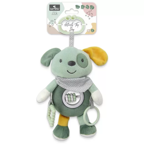 Lorelli Toys plyšová hrkálka – Zelený psík