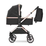 Lorelli Reya 3v1 multifunkčný kočík s otočnou rukoväťou + autosedačka Joy - Black Jasper