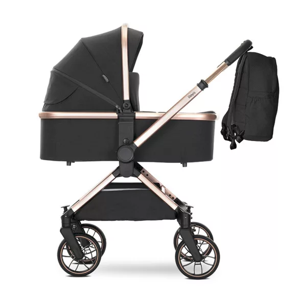 Lorelli Reya 3v1 multifunkčný kočík s otočnou rukoväťou + autosedačka Joy - Black Jasper