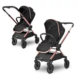 Lorelli Reya 3v1 multifunkčný kočík s otočnou rukoväťou + autosedačka Joy - Black Jasper