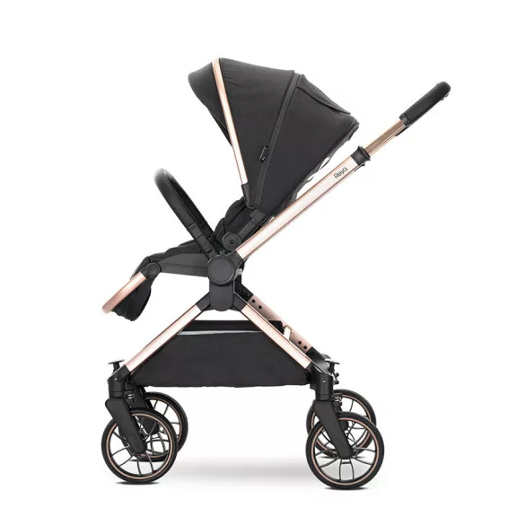 Lorelli Reya 3v1 multifunkčný kočík s otočnou rukoväťou + autosedačka Joy - Black Jasper