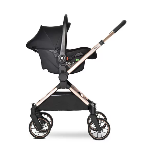 Lorelli Reya 3v1 multifunkčný kočík s otočnou rukoväťou + autosedačka Joy - Black Jasper