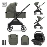 Multifunkčný kočík Lorelli Reya 3 v 1 s otočnou rukoväťou + autosedačka Joy – zelená