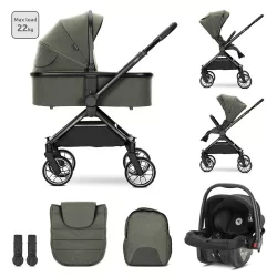   Multifunkčný kočík Lorelli Reya 3 v 1 s otočnou rukoväťou + autosedačka Joy – zelená
