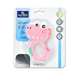 Baby Care silikónové hryzátko - Dino Lucky Pink