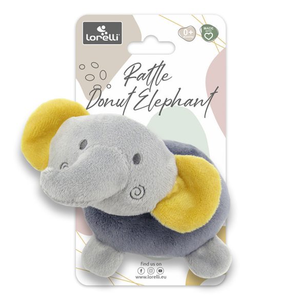 Lorelli Toys plyšový krúžok - Grey Elephant