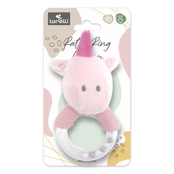 Lorelli Toys plyšová hrkálka – ružový jednorožec