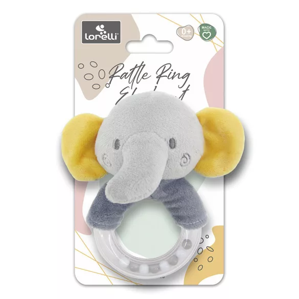 Lorelli Toys plyšová hrkálka – sivý slon