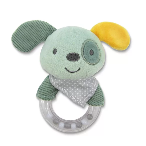 Lorelli Toys Plyšová hrkálka – Zelený psík