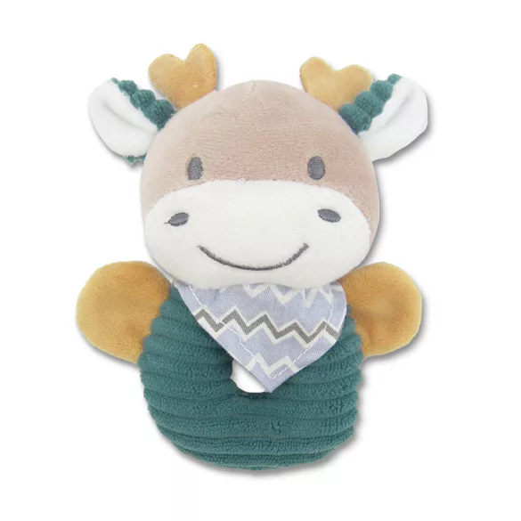 Lorelli Toys Plyšový hrkálkový krúžok – Modrý jeleň