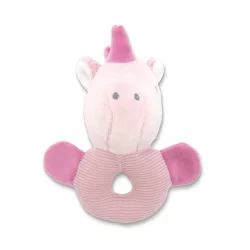   Lorelli Toys Plyšový hrkálkový krúžok – Ružový jednorožec