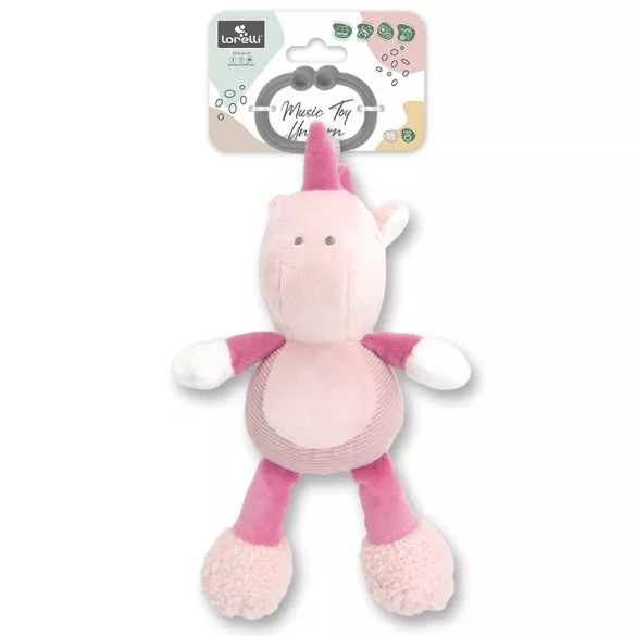 Lorelli Toys plyšová hračka s hudbou – ružový jednorožec
