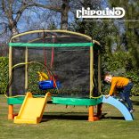 Chipolino Playground trampolína 200 cm so šmýkačkou a rebríkom - green