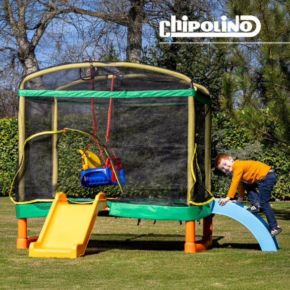 Chipolino Playground trampolína 200 cm so šmýkačkou a rebríkom - green
