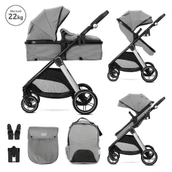   Lorelli Aspen detský kočík s športovou časťou, ktorú možno premeniť na korbičku – Grey