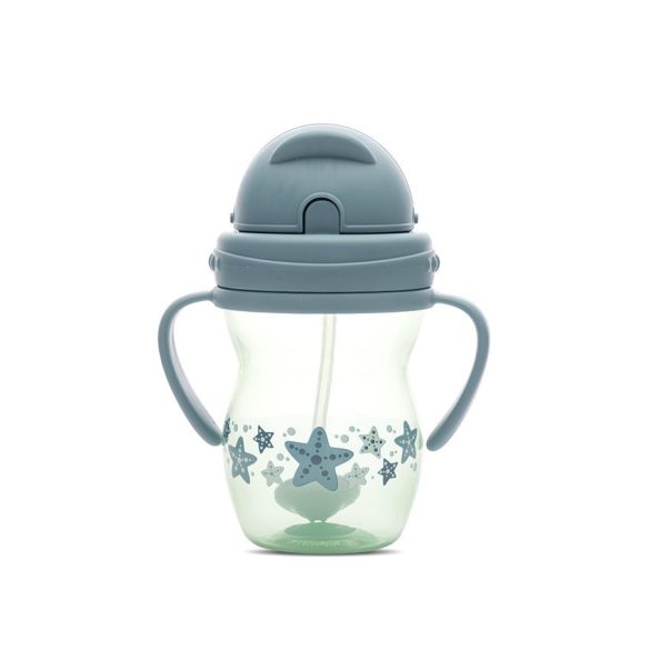 Baby Care hrnček s uškami a slamkou 275ml - Blue/Green