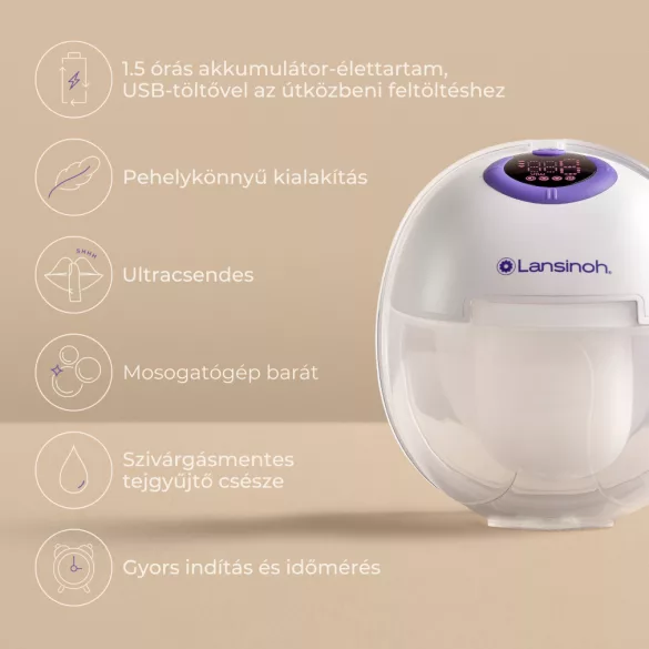 Prenosná odsávačka mlieka Lansinoh 4-fázová – dvojitá