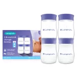 Lansinoh fľaša na uchovávanie materského mlieka s viečkom 160 ml, 4 ks