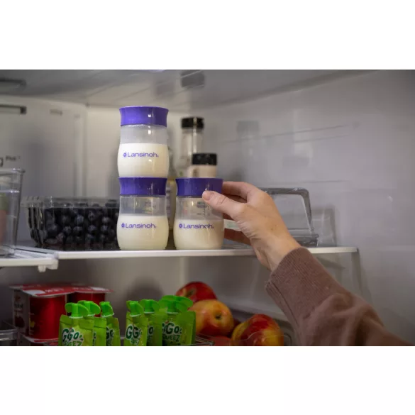 Lansinoh fľaša na uchovávanie materského mlieka s viečkom 160 ml, 4 ks