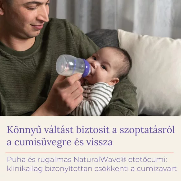 Lansinoh fľaša so stredne rýchlou savičkou + viečko, 240 ml