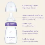 Lansinoh 2 ks fľaše so stredne rýchlym cumíkom + 2 ks viečok, 240 ml