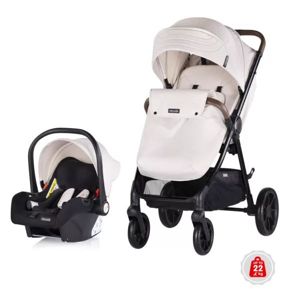 Chipolino Ultera 2 v 1 kočík + autosedačka - Biscotta