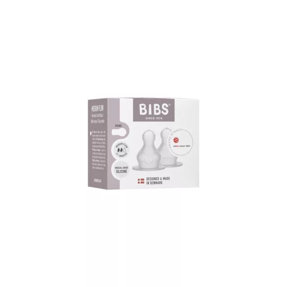BIBS Silikónová cumlík na fľašu so stredným prietokom (2 ks)