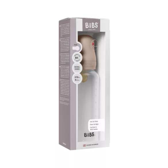 BIBS Sada fľašiek 270 ml s cumičkou z prírodného kaučuku – Púdrovoružová