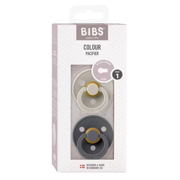 BIBS Colour Cumi 2-dielna sada (Piesok/Grafit) 0–6 mesiacov